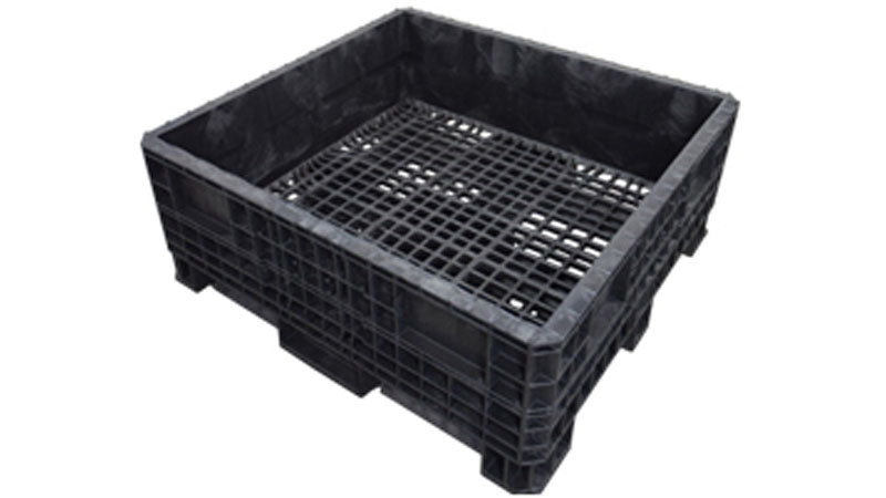 Fixed wall bin top view of grid deck