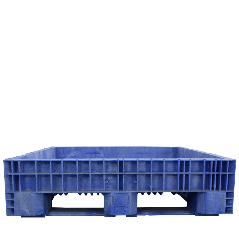 45x48x12 Blue Fixed Wall Bulk Container side view