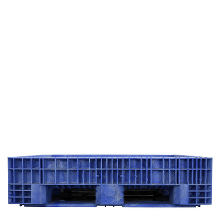 45x48x12 Blue Fixed Wall Bulk Container side view
