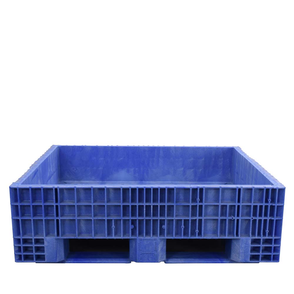 45x48x15 Blue Fixed Wall Bulk Container side view