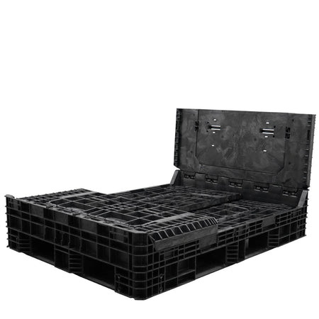 65" x 48" x 34" Extended-Length Collapsible Bulk Container three walls down