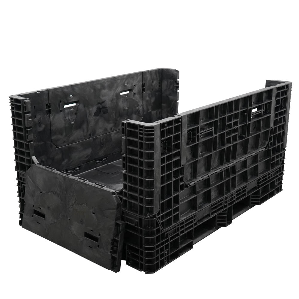 65" x 48" x 34" Extended-Length Collapsible Bulk Container two drop doors