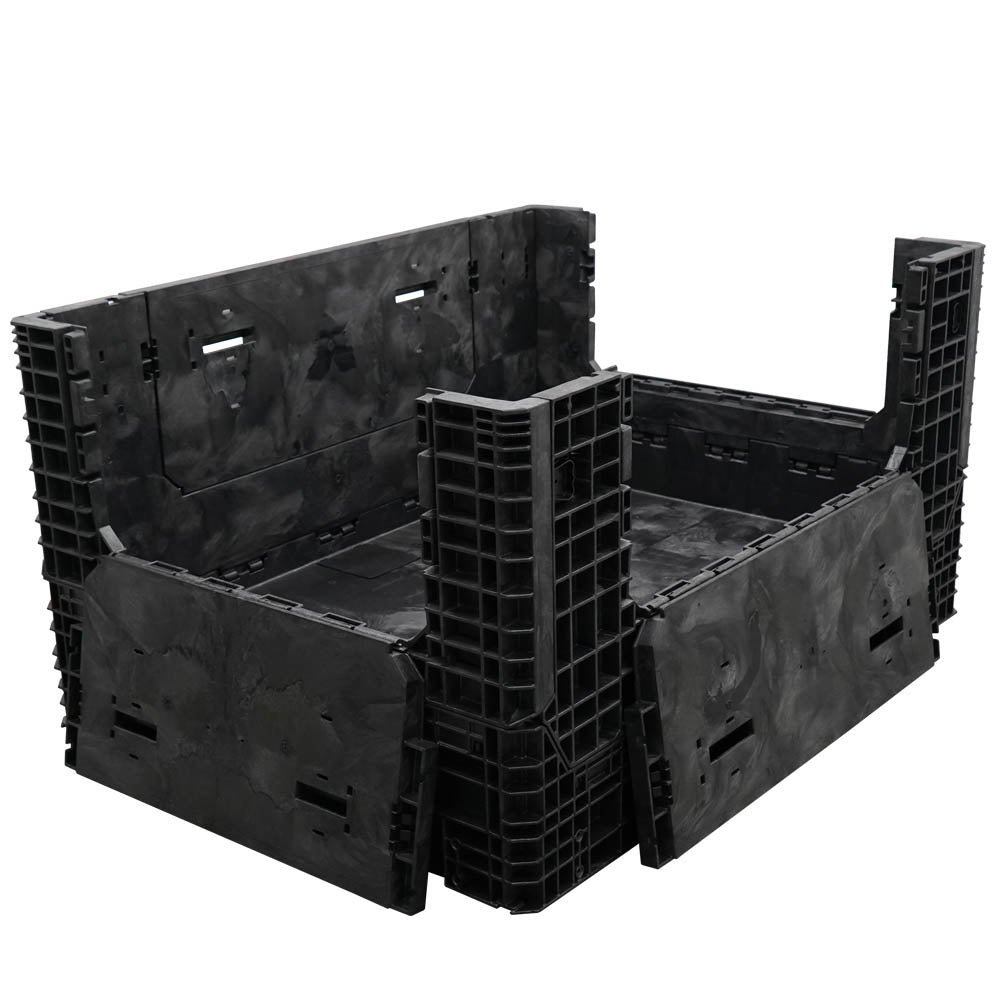 65" x 48" x 34" Extended-Length Collapsible Bulk Container three drop doors