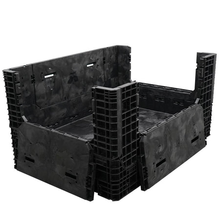 65" x 48" x 34" Extended-Length Collapsible Bulk Container three drop doors
