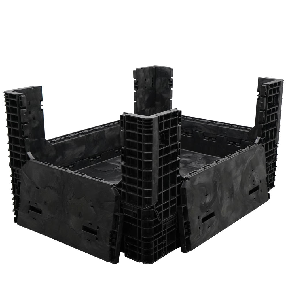 65" x 48" x 34" Extended-Length Collapsible Bulk Container four drop doors