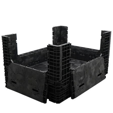 65" x 48" x 34" Extended-Length Collapsible Bulk Container four drop doors