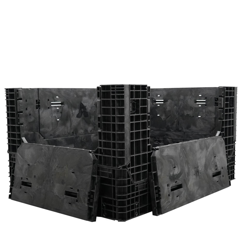 65" x 48" x 34" Extended-Length Collapsible Bulk Container joint doors