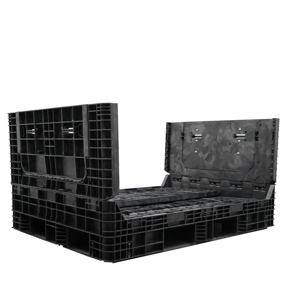 65" x 48" x 34" Extended-Length Collapsible Bulk Container two walls down