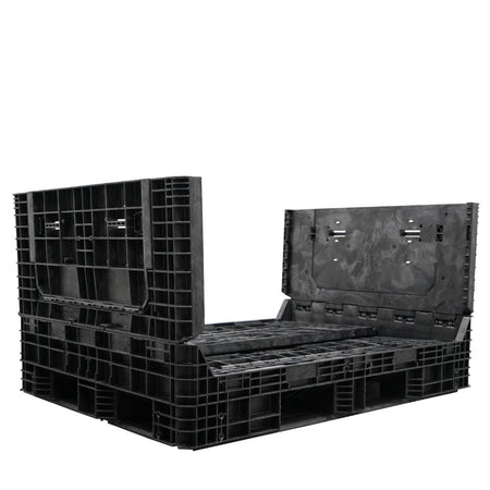 65" x 48" x 34" Extended-Length Collapsible Bulk Container two walls down