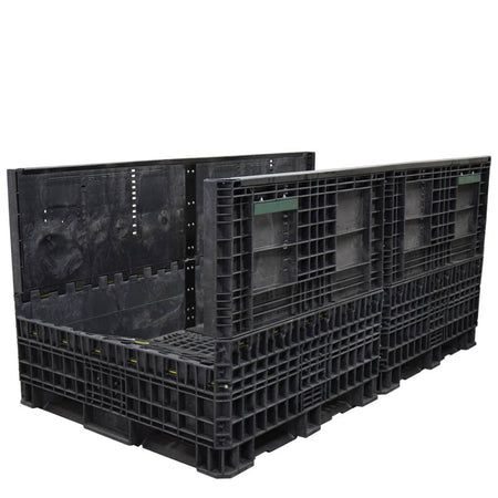 90" x 48" x 42" Extended-Length Collapsible Bulk Container two walls down