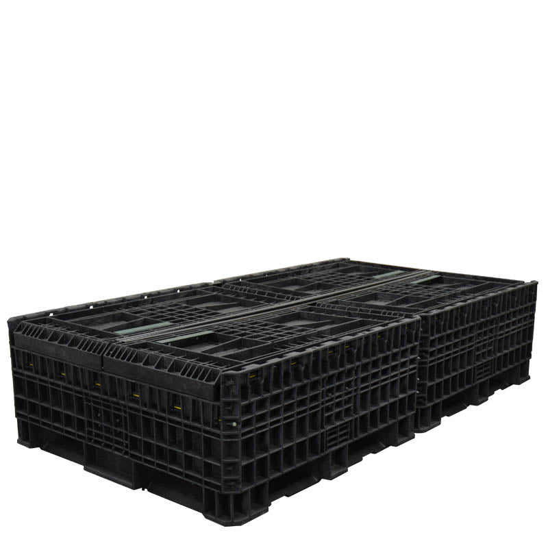 90" x 48" x 42" Extended-Length Collapsible Bulk Container collapsed 