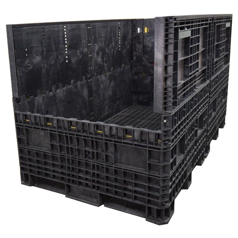 90" x 48" x 50" Extended-Length Collapsible Bulk Container one wall down