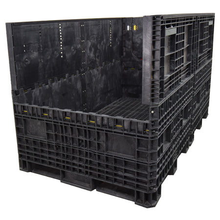 90" x 48" x 50" Extended-Length Collapsible Bulk Container one wall down