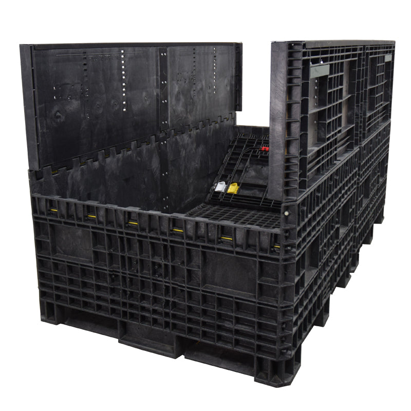 90" x 48" x 50" Extended-Length Collapsible Bulk Container two walls down