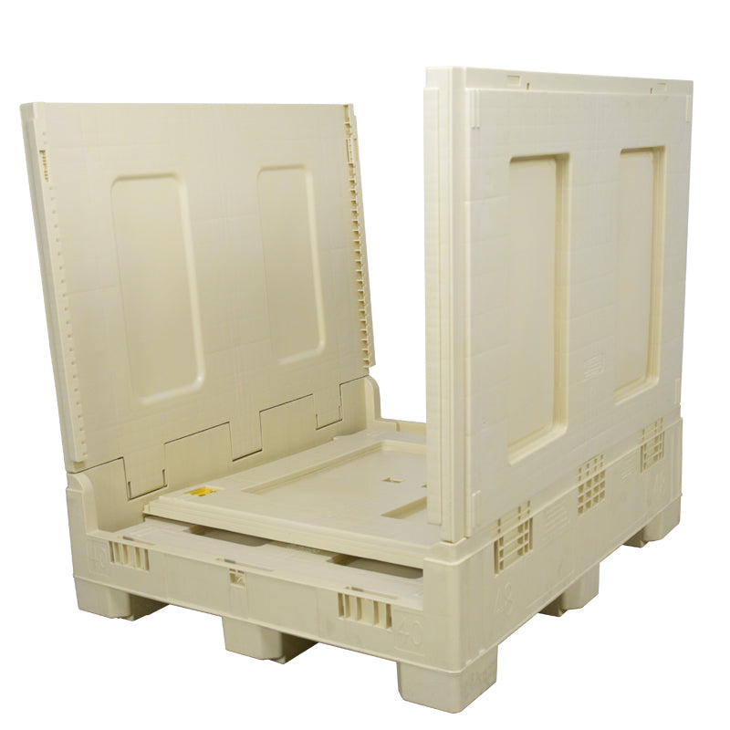 40" x 48" x 46" Intrepid Collapsible Bulk Container two walls down