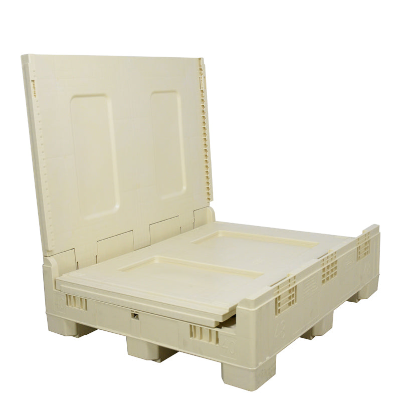 40" x 48" x 46" Intrepid Collapsible Bulk Container three walls down