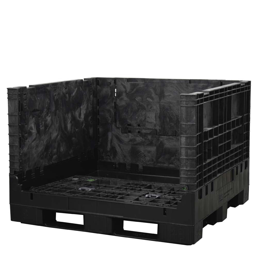 45x48x34 solid floor bulk container one wall down