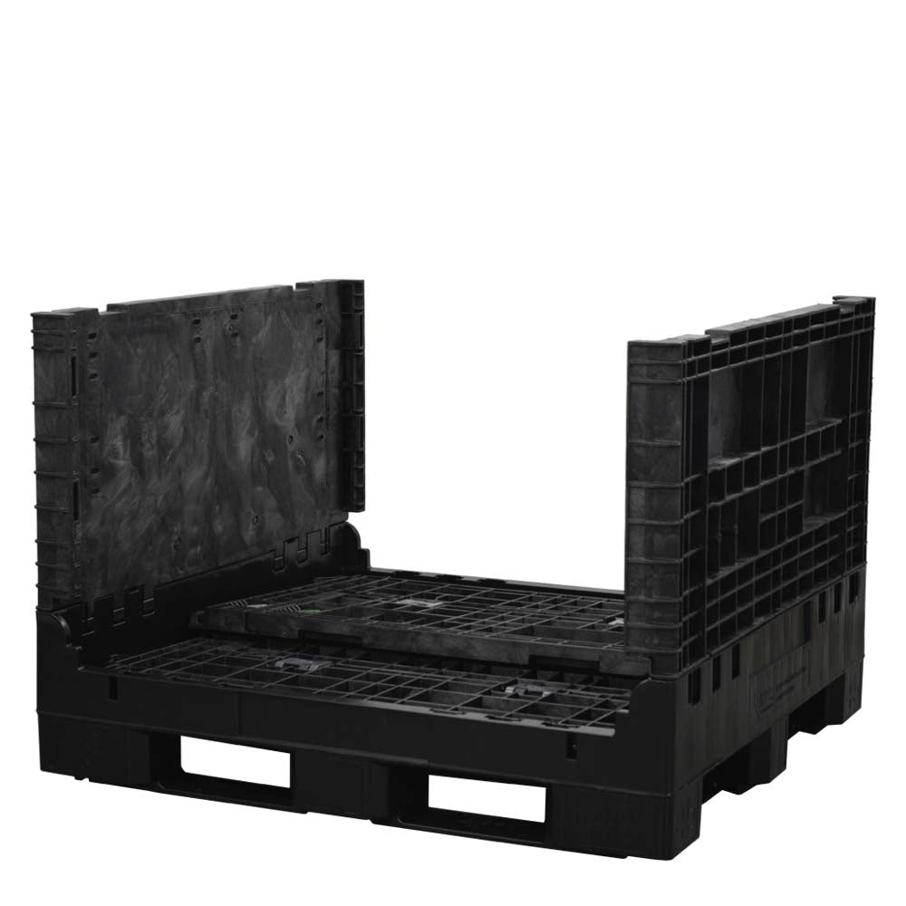 45x48x34 solid floor bulk container two walls down 