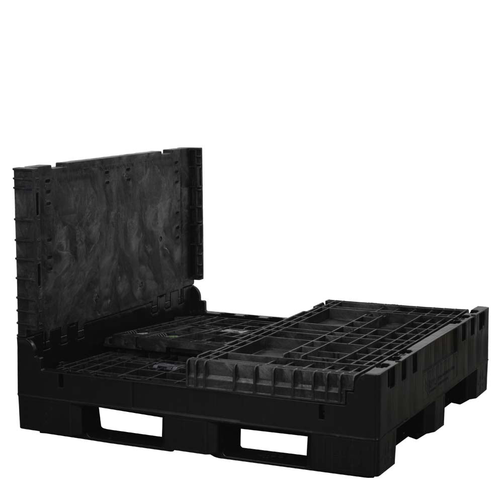 45x48x34 solid floor bulk container three walls down