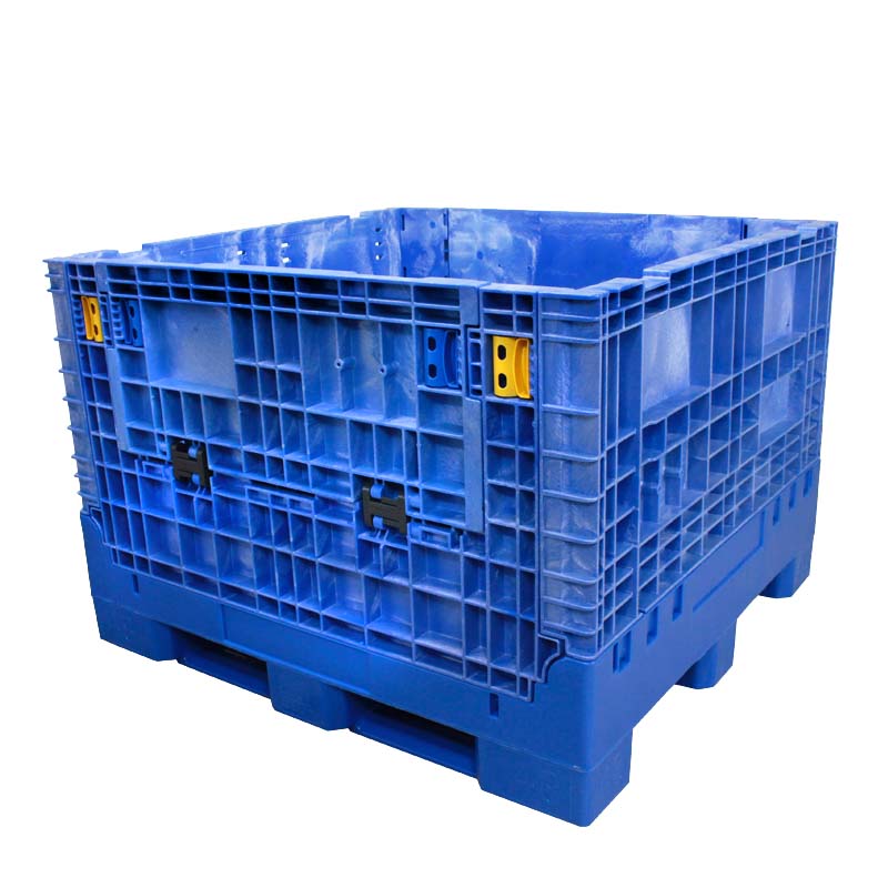 45" x 48" x 34" Blue Extra-Duty Collapsible Bulk Container