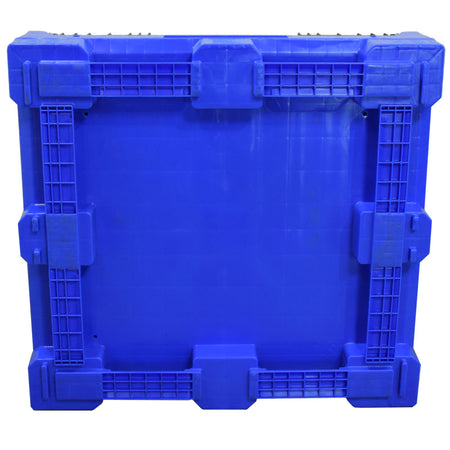 45" x 48" x 34" Blue Extra-Duty Collapsible Bulk Container bottom view