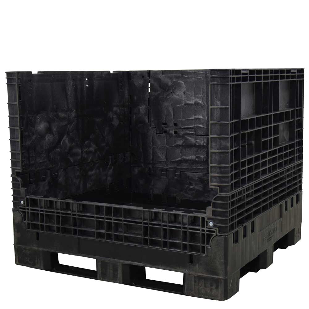 45" x 48" x 41" Solid Floor Collapsible Bulk Container one wall down