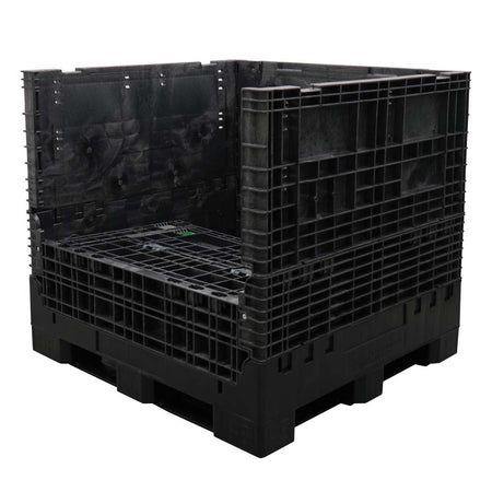 45x48x44 solid floor bulk container one wall down