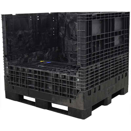 45x48x44 solid floor bulk container one wall down