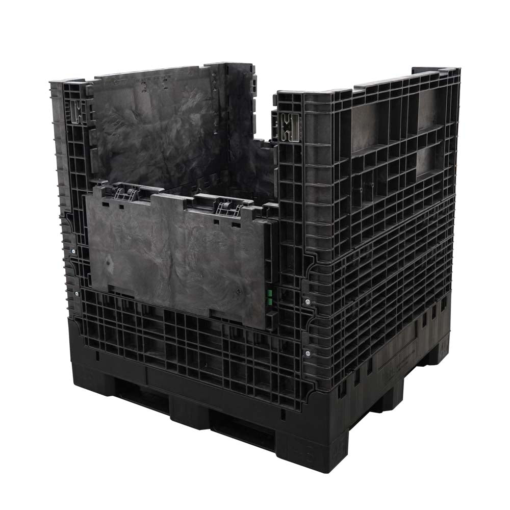 45" x 48" x 51" Solid Floor Collapsible Bulk Container two drop doors