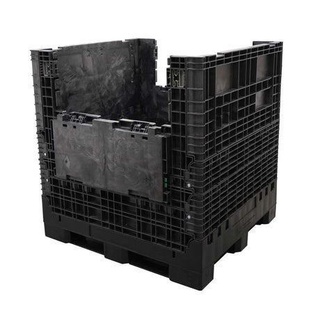 45" x 48" x 51" Solid Floor Collapsible Bulk Container two drop doors