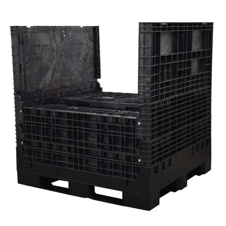 45" x 48" x 51" Solid Floor Collapsible Bulk Container two walls down