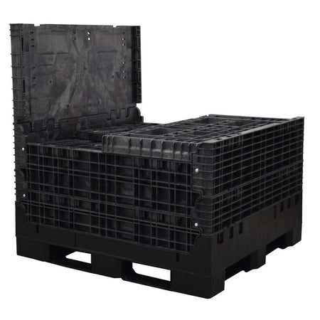 45" x 48" x 51" Solid Floor Collapsible Bulk Container three walls down