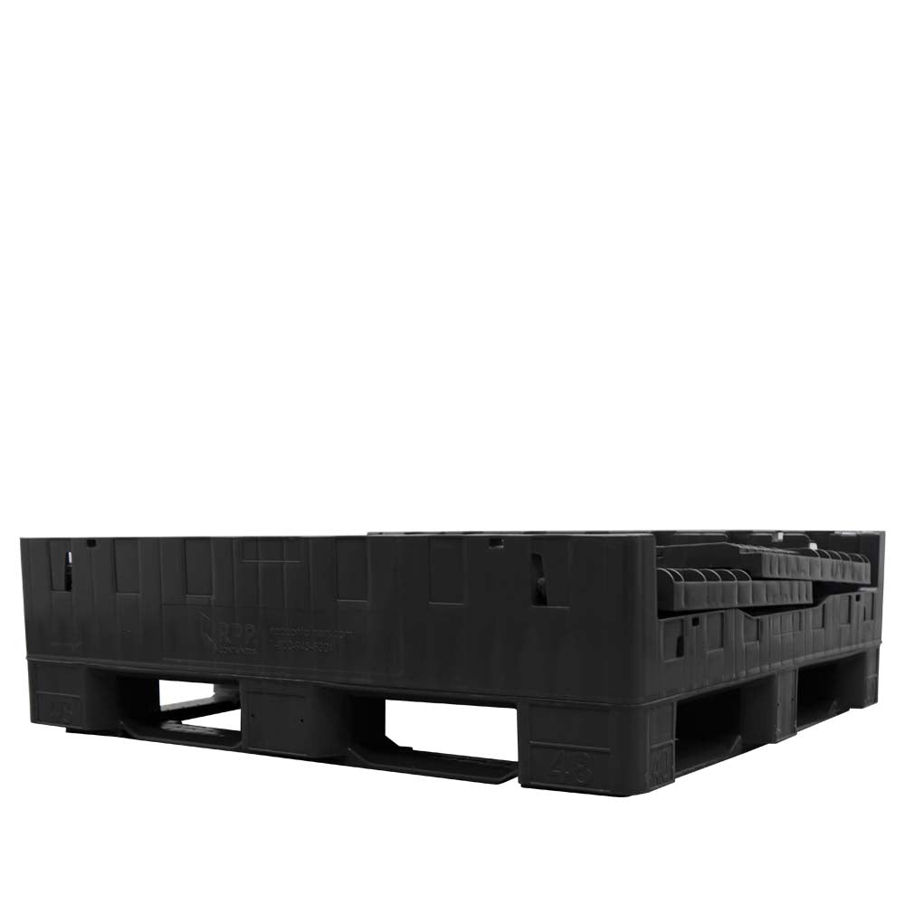 40x48x34 bulk container three walls down fully collapsed