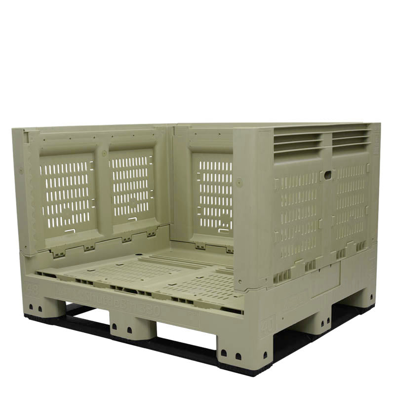 40x48x33 collapsible vented container one wall down