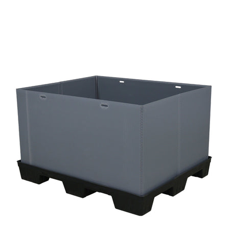 40" x 48" x 30" Plastic Pallet Pack Container lid removed