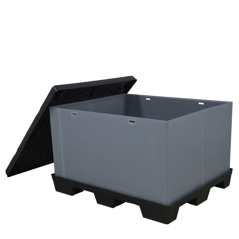 40" x 48" x 30" Plastic Pallet Pack Container top on the side