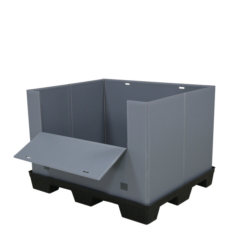 40" x 48" x 34" Plastic Pallet Pack Container drop door down
