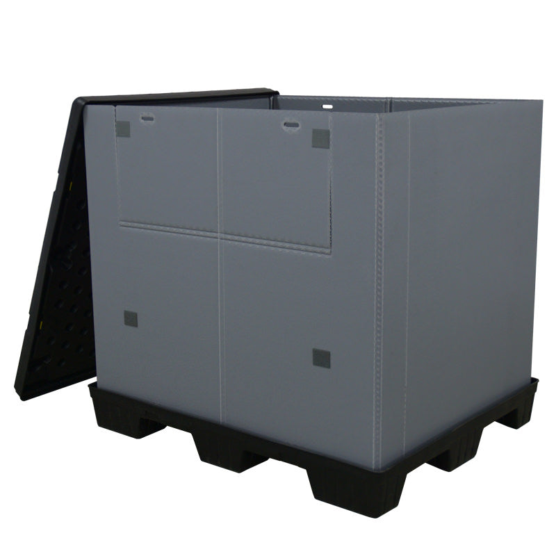 40" x 48" x 45" Plastic Pallet Pack Container top moved to side