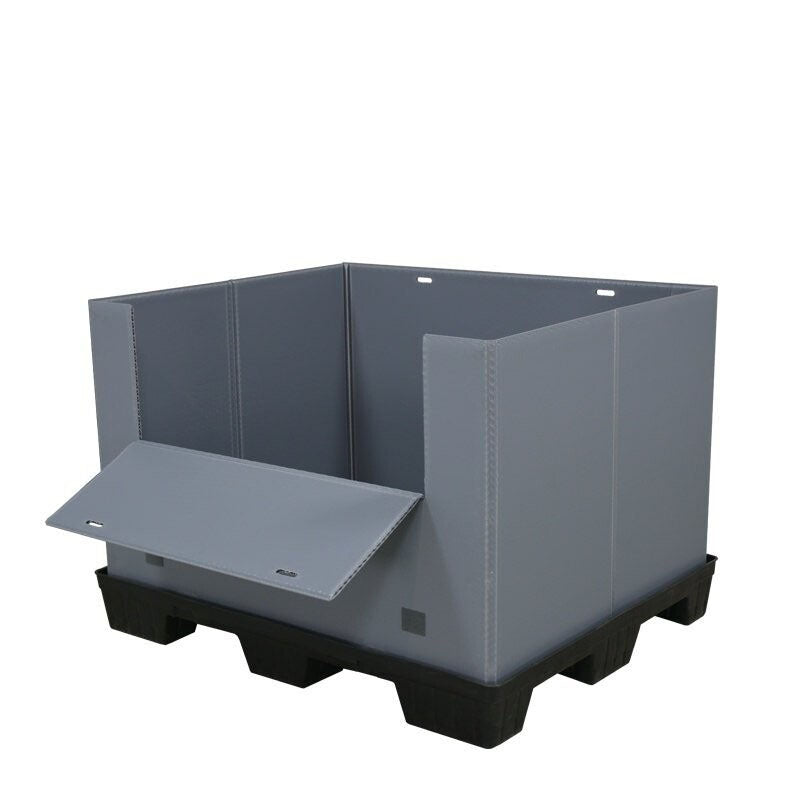 45" x 48" x 34" Plastic Pallet Pack Container door down