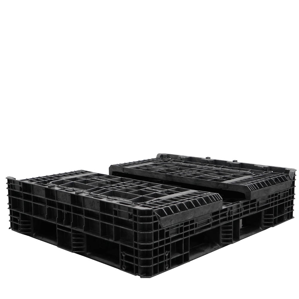 57" x 48" x 34" Extended-Length Collapsible Bulk Container collapsed 