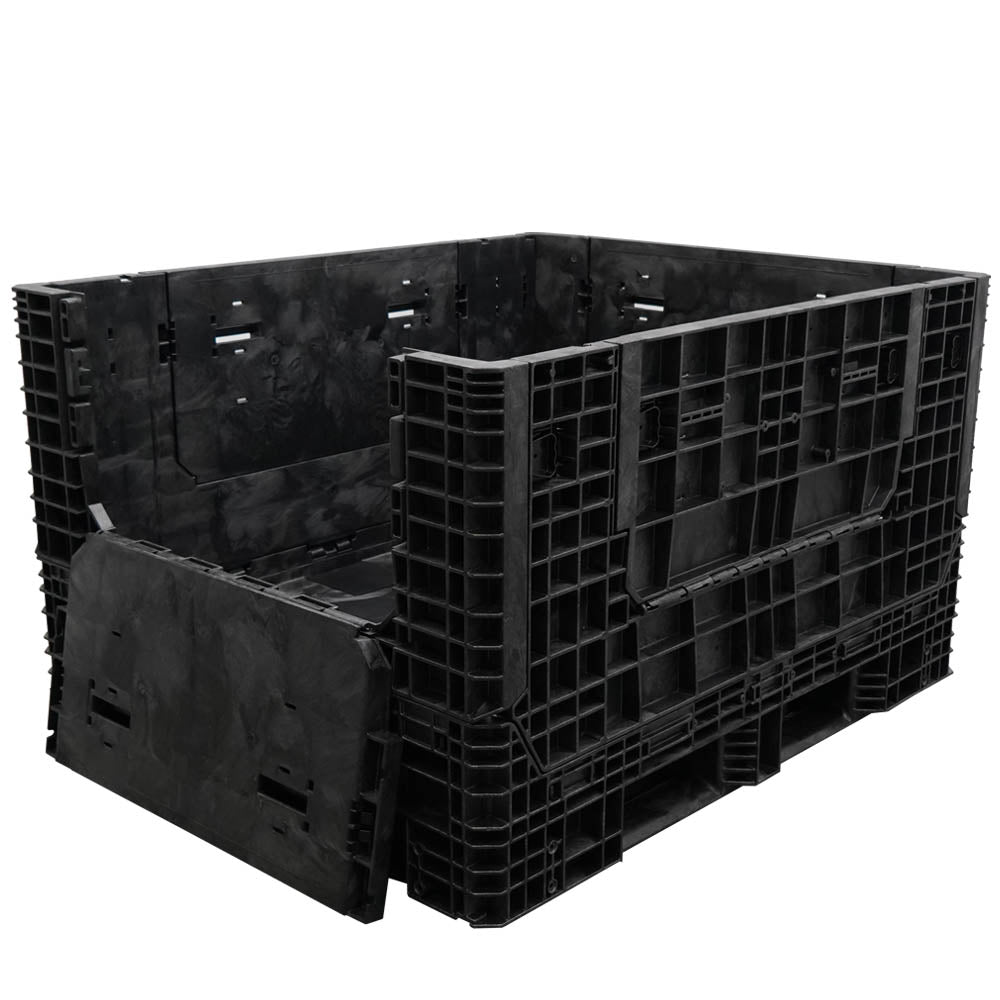57" x 48" x 34" Extended-Length Collapsible Bulk Container one door down