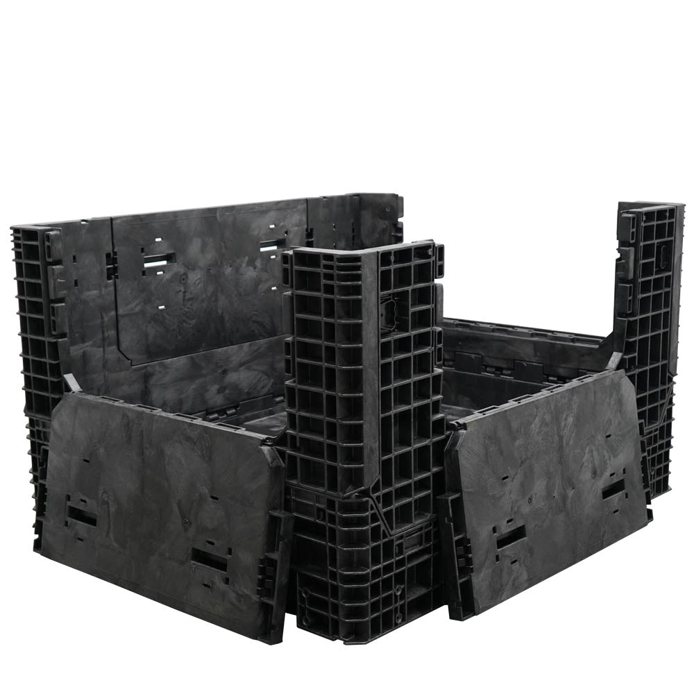 57" x 48" x 34" Extended-Length Collapsible Bulk Container three doors 