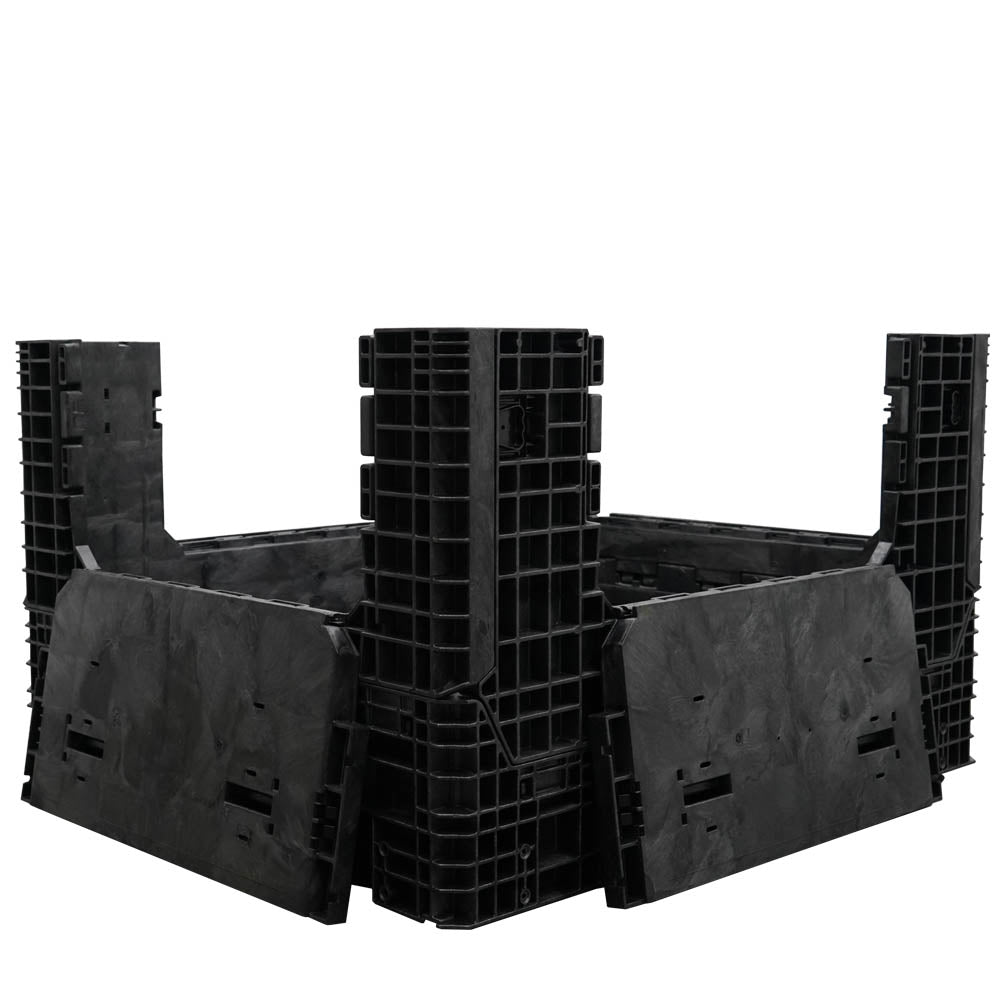 57" x 48" x 34" Extended-Length Collapsible Bulk Container four doors