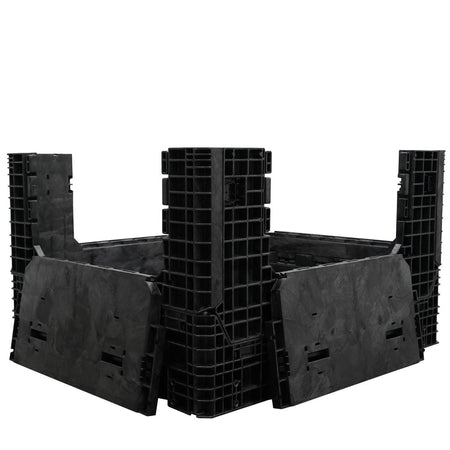 57" x 48" x 34" Extended-Length Collapsible Bulk Container four doors