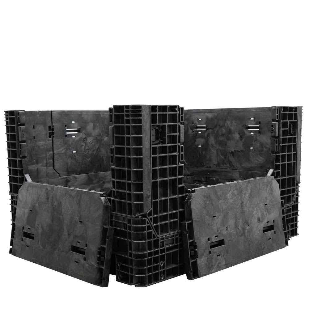 57" x 48" x 34" Extended-Length Collapsible Bulk Container side by side doors
