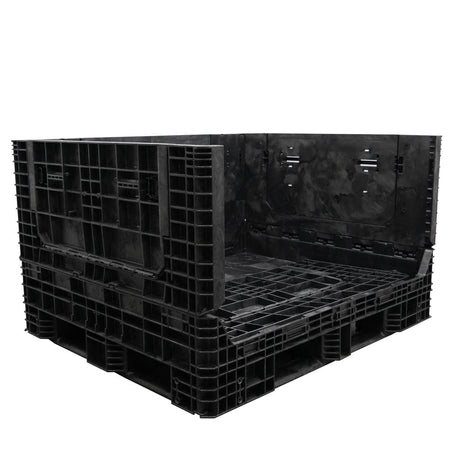 57" x 48" x 34" Extended-Length Collapsible Bulk Container one wall down