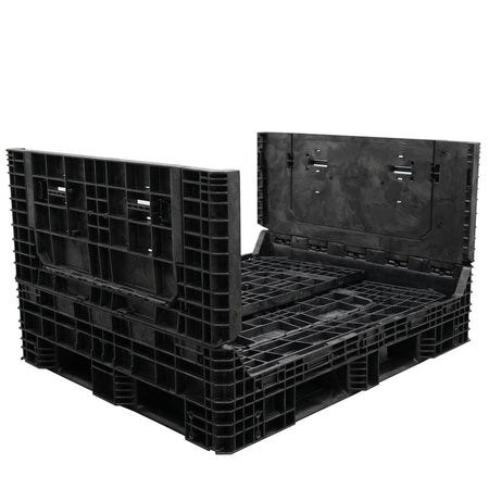 57" x 48" x 34" Extended-Length Collapsible Bulk Container two walls down