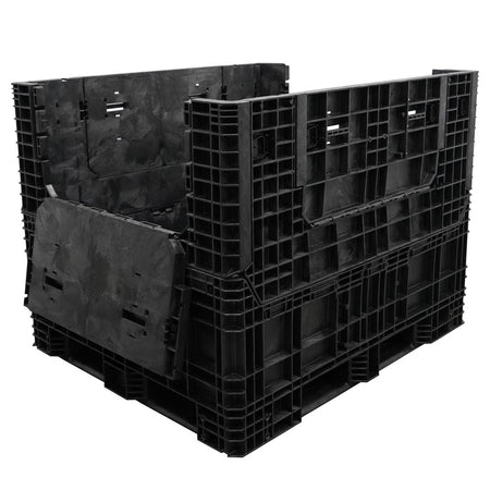 57" x 48" x 44" Extended-Length Collapsible Bulk Container two drop doors 