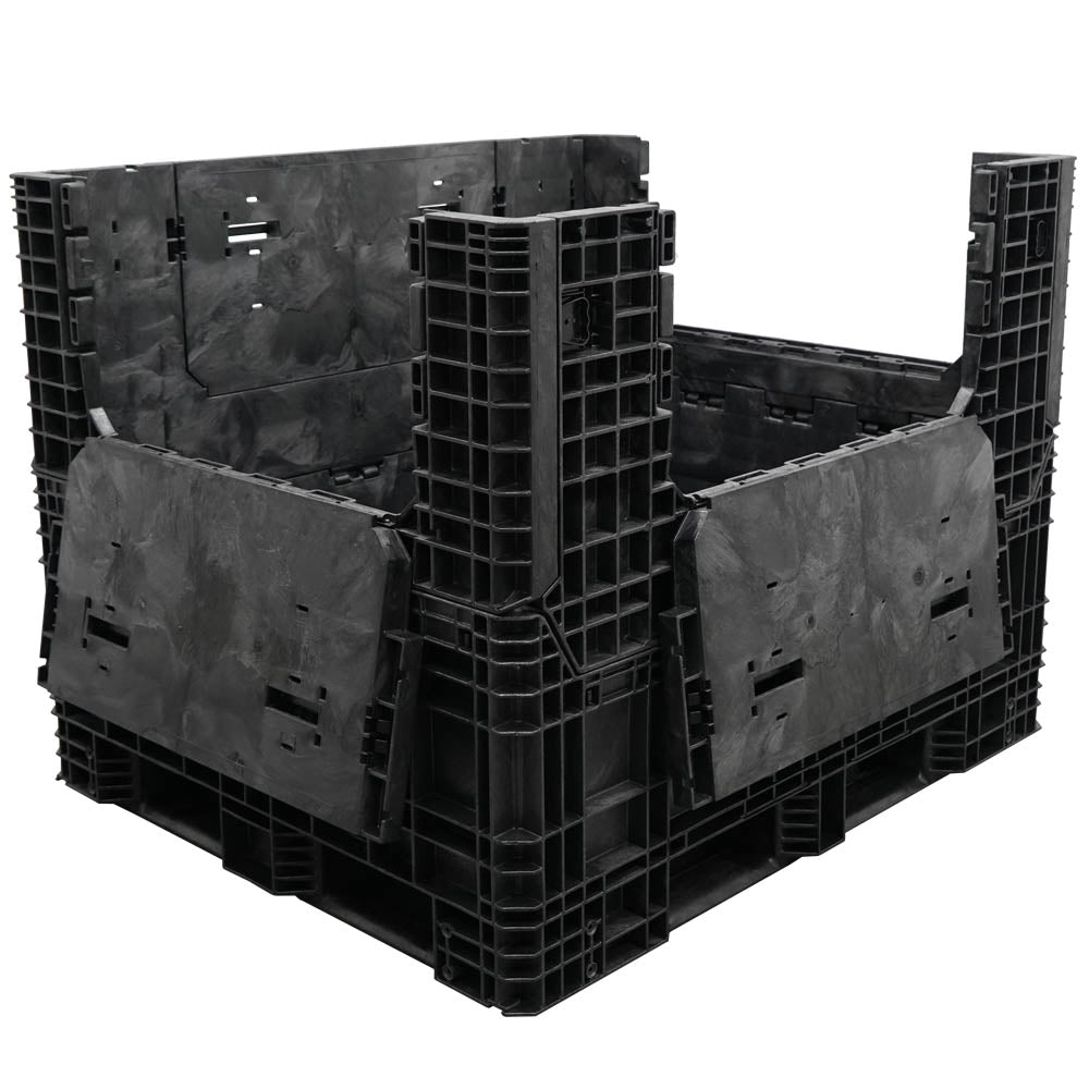 57" x 48" x 44" Extended-Length Collapsible Bulk Container three drop doors 