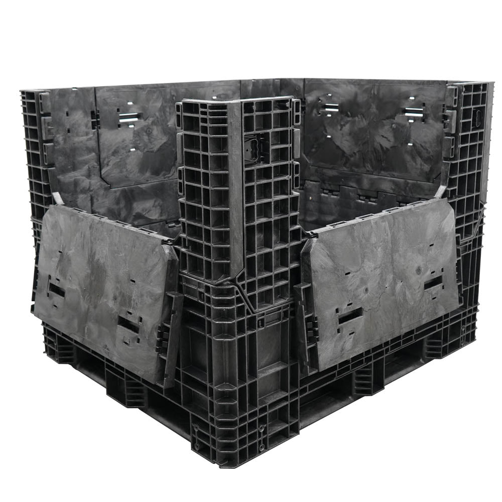 57" x 48" x 44" Extended-Length Collapsible Bulk Container two side doors 